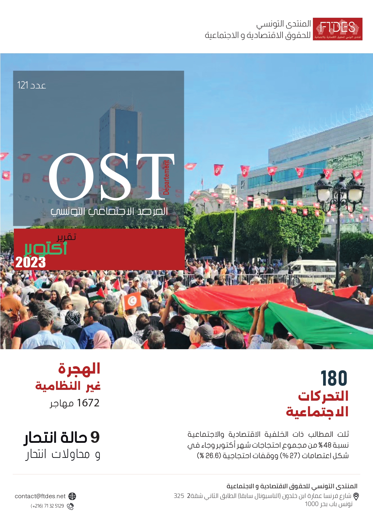 Le Rapport Mensuel de l’Observatoire Social Tunisien – Octobre 2023