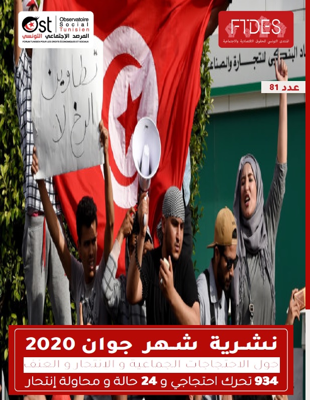 تقرير شهر جوان 2020 حول الاحتجاجات الاجتماعية وحالات الانتحار والعنف