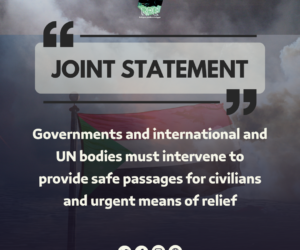 Joint statement:  Governments and international and UN bodies must intervene to provide safe passages for civilians and urgent means of relief