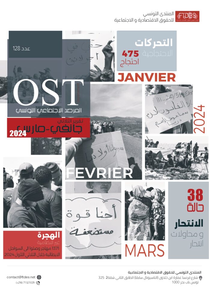 Rapport du premier trimestre (Janvier-Février-Mars 2024) de l’Observatoire Social Tunisien